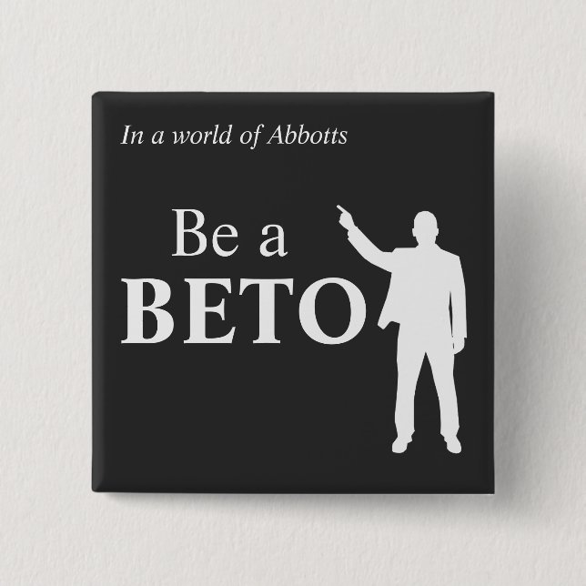Macaron Carré 5 Cm Dans un monde d'Abbottes Be a BETO Texas (Devant)