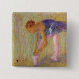 Macaron Carré 5 Cm Danseur attachant ses chaussures de ballet, bouton