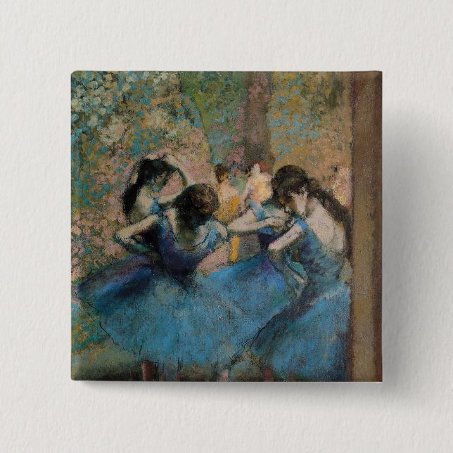 Macaron Carré 5 Cm Danseurs d'Edgar Degas | dans le bleu, 1890 (Devant)