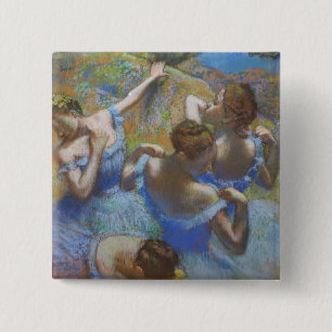 Macaron Carré 5 Cm Danseuses bleues de ballet d'art vintage Edgar Deg