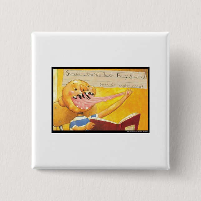 Macaron Carré 5 Cm David Shannon - les bibliothèques d'école (Devant)