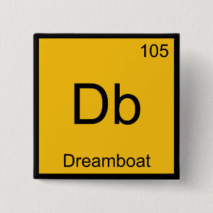 Macaron Carré 5 Cm Db - Symbole de l'élément de chimie de Dreamboat