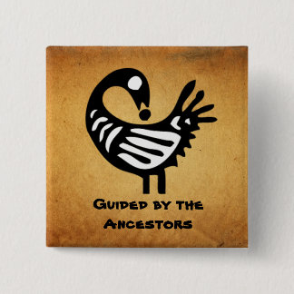 Macaron Carré 5 Cm ~ de bouton guidé par les ancêtres