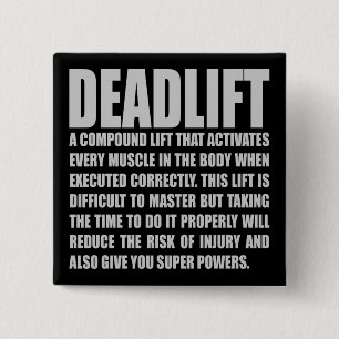 Macaron Carré 5 Cm Deadlift - Drôle entraînement Motivationnel
