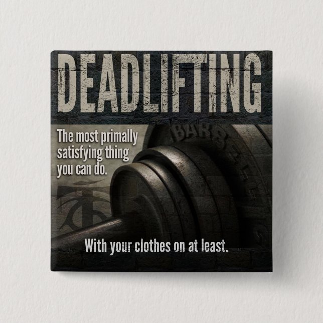 Macaron Carré 5 Cm Deadlift - Funny Gym - Novelty Workout (Devant)