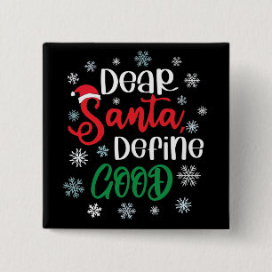 Macaron Carré 5 Cm Dear Santa Define Good Funny Christmas