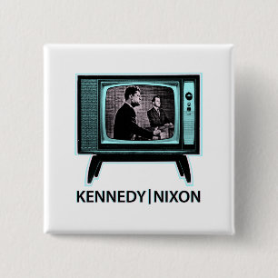 Macaron Carré 5 Cm Débat télévisé Kennedy Nixon 1960