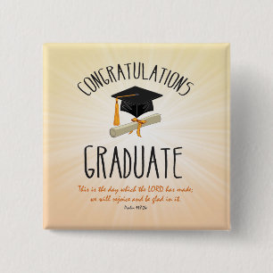 Macaron Carré 5 Cm Début d'or de la graduation religieuse avec Casque