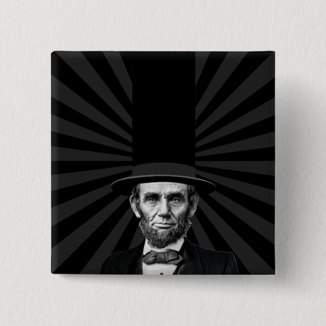 Macaron Carré 5 Cm Déclaration de mode présidentielle Abraham Lincoln (Devant)