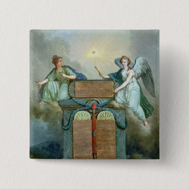 Macaron Carré 5 Cm Déclaration des droites de l'homme et du citoyen (Devant)