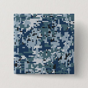 Macaron Carré 5 Cm Décor Camouflage numérique de la Marine