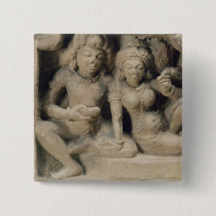 Macaron Carré 5 Cm Découpage en pierre des amants appréciant un