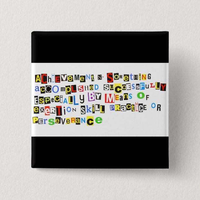 Macaron Carré 5 Cm Définition de l'accomplissement (Devant)