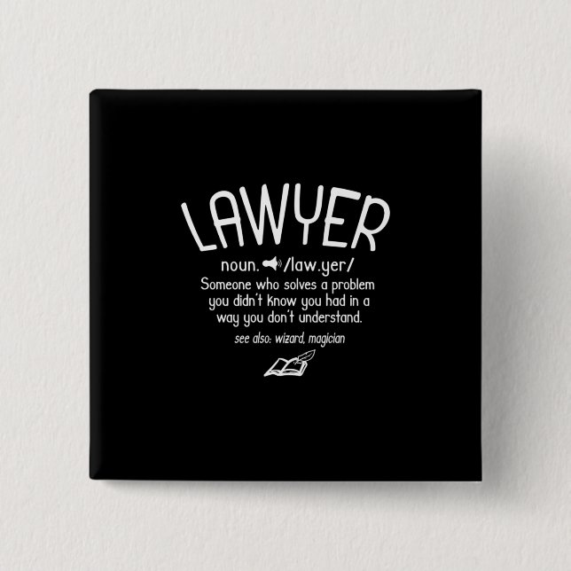 Macaron Carré 5 Cm Définition drôle de l'avocat (Devant)