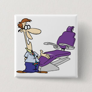 Macaron Carré 5 Cm Dentiste masculin drôle et chaise dentaire violett