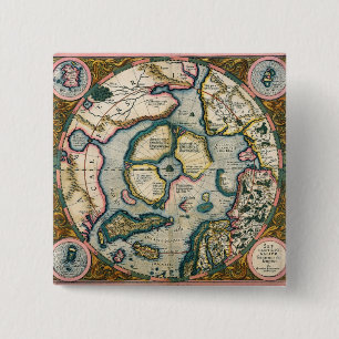 Macaron Carré 5 Cm Descriptio de terrarum de Septentrionalium, carte