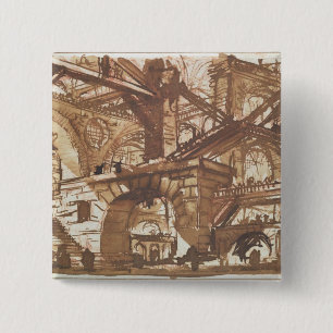 Macaron Carré 5 Cm Dessin d'une prison imaginaire