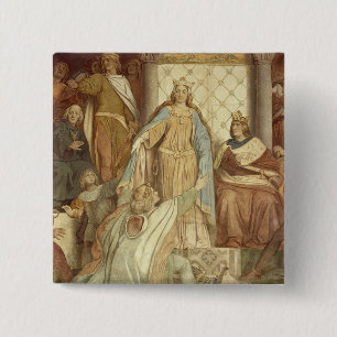 Macaron Carré 5 Cm Détail de Der Saengerkreis, château de Wartburg
