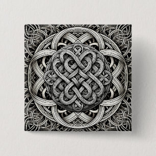 Macaron Carré 5 Cm Détaillierte Schwarz-Weißer keltischer Knoten 0001