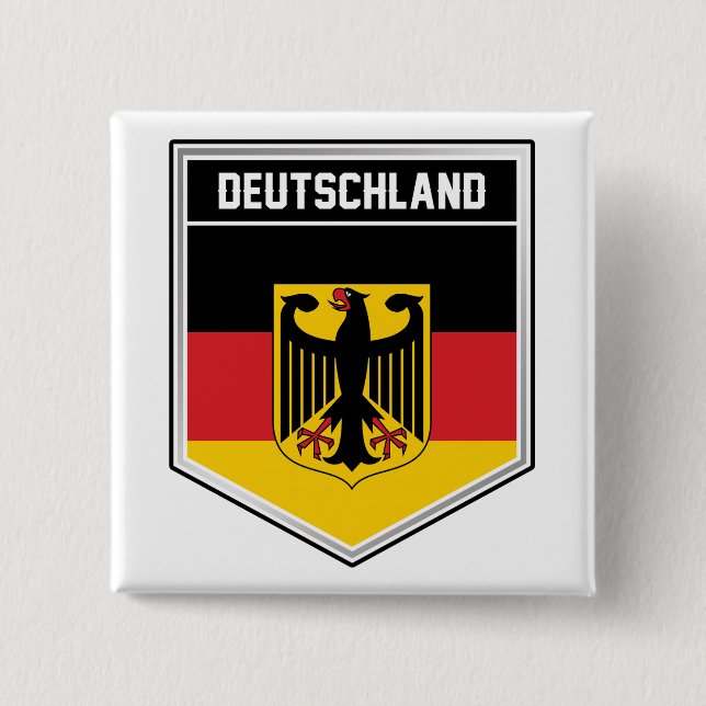 Macaron Carré 5 Cm Deutschland/Allemagne - Bouclier indicateur (Devant)