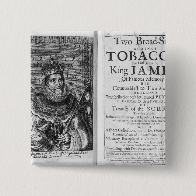 Macaron Carré 5 Cm 'Deux par le travers contre le tabac (Devant)