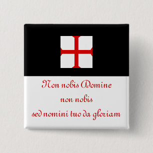 Macaron Carré 5 Cm Devise de Templar de chevaliers