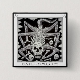 Macaron Carré 5 Cm Dia de los muertos - Jose Posada Button