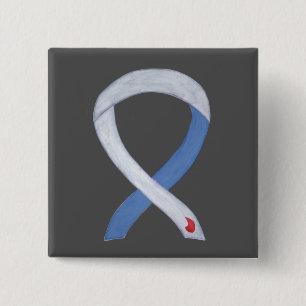 Macaron Carré 5 Cm Diabetes Awareness Ribbon Custom IDDM Pins