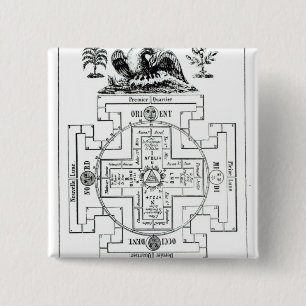 Macaron Carré 5 Cm Diagramme mystique de Solomon