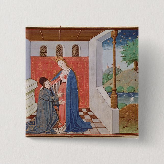 Macaron Carré 5 Cm Dialogue entre Boethius et philosophie (Devant)