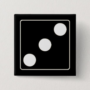 Macaron Carré 5 Cm DICE numéros de pips blanc 3 + votre backgr.