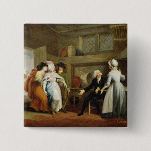 Macaron Carré 5 Cm "Dinant dans les prairies de fauche (étonnées pa