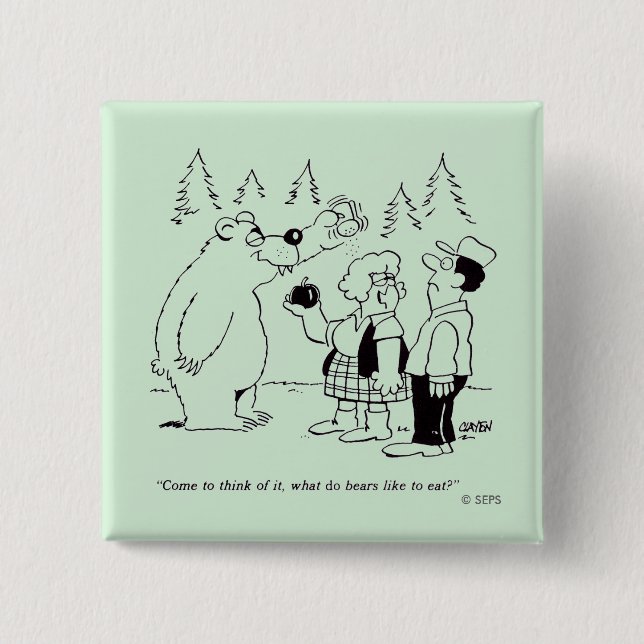 Macaron Carré 5 Cm Dîner d'ours (Devant)