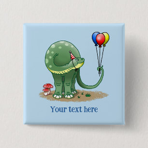 Macaron Carré 5 Cm Dinosaure avec chapeau de fête