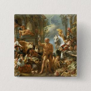 Macaron Carré 5 Cm Diogène recherchant un homme honnête, c.1650-55