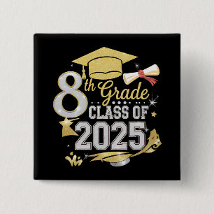 Macaron Carré 5 Cm Diplômé de la promotion 2025 de 8e année