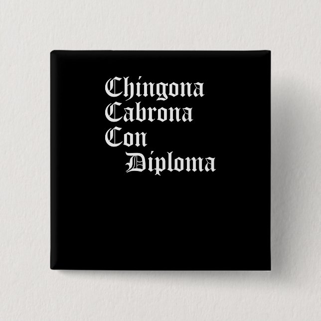 Macaron Carré 5 Cm Diplôme d'escroquerie de Chingona Cabrona, cadeau (Devant)
