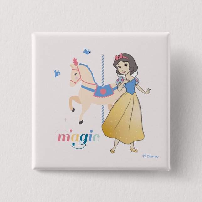 Macaron Carré 5 Cm Disney Princess Blanche Neige | Magie du carrousel (Devant)