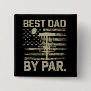 Macaron Carré 5 Cm Disque de Disc Golf Meilleur Papa Par Camo Drapeau