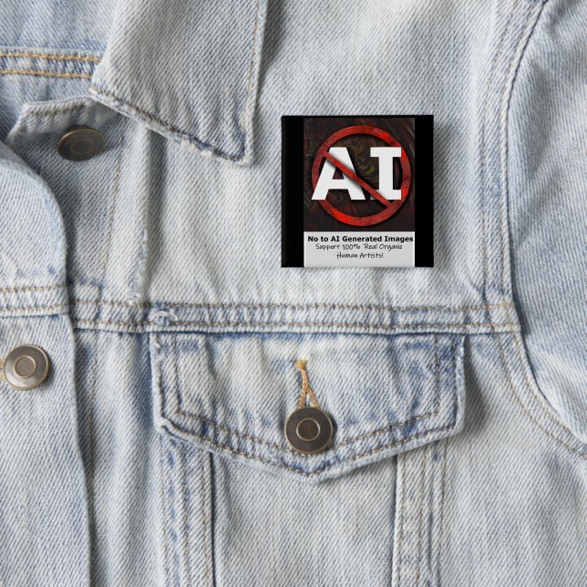 Macaron Carré 5 Cm Dites non aux images générées par l'IA Art (En situation)