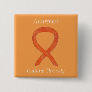 Macaron Carré 5 Cm Diversité culturelle Le ruban personnalisé Pin