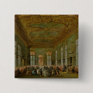 Macaron Carré 5 Cm Doge Alvise Mocenigo IV donnant un banquet