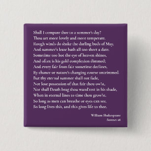 Macaron Carré 5 Cm Dois-je te comparer à une journée d'été ? sonnet 1