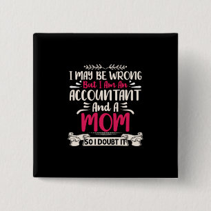 Macaron Carré 5 Cm Don comptable   Accoutant Et Maman