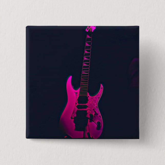 Macaron Carré 5 Cm Don de guitare acoustique (Devant)