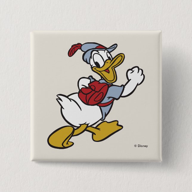 Macaron Carré 5 Cm Donald Duck | Donald extérieur (Devant)