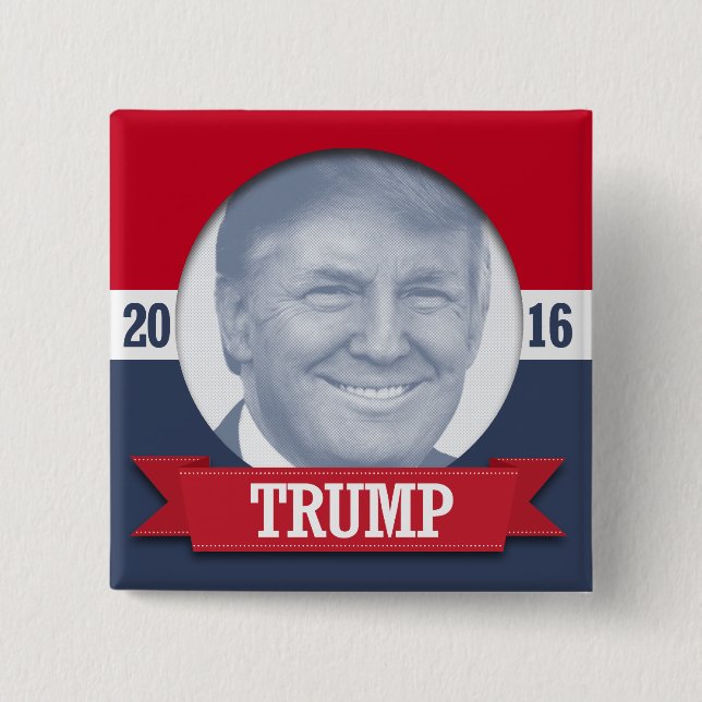 Macaron Carré 5 Cm Donald Trump 2016 (Devant)