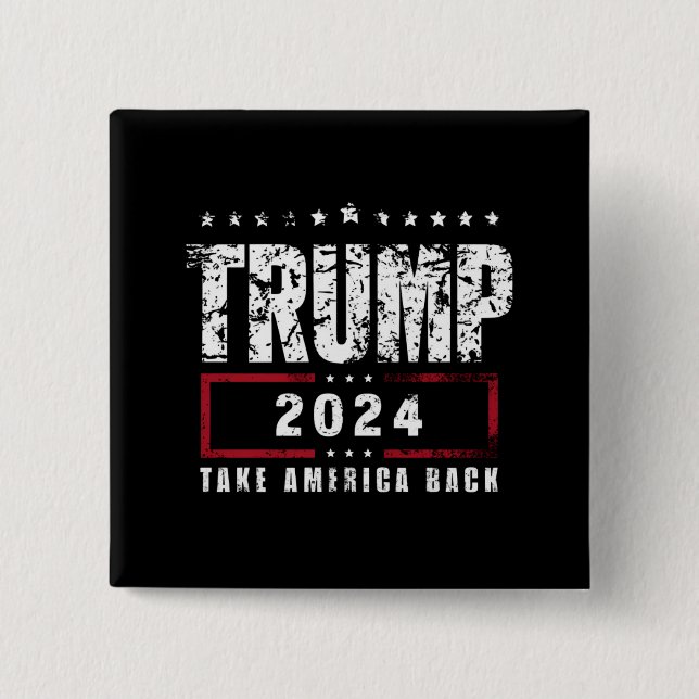 Macaron Carré 5 Cm Donald Trump 2024 redonne l'élection américaine (Devant)