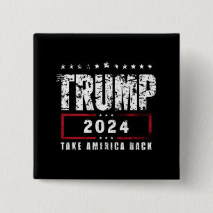 Macaron Carré 5 Cm Donald Trump 2024 Reprenez l'Amérique Élection
