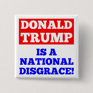 Macaron Carré 5 Cm Donald Trump est un bouton national de blanc de
